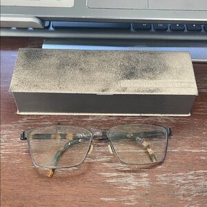 Lindberg T312 9582 strip titanium brown tortoise eyeglasses with case